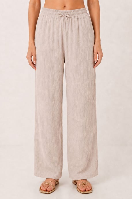 Hoge Taille Brede Pijpen Twee-Delig Co-ord Set met Kraag - Image 6