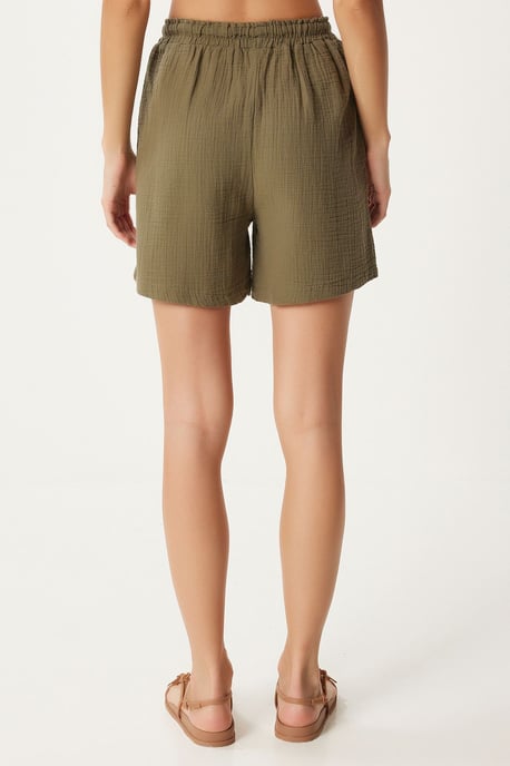 Hoge Taille Wijde Been Katoenen Shorts - Image 5
