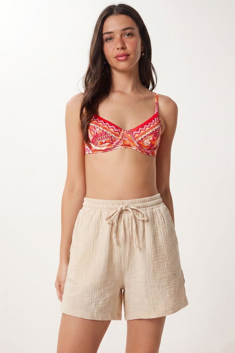 Hoge Taille Wijde Been Katoenen Shorts - Image 2