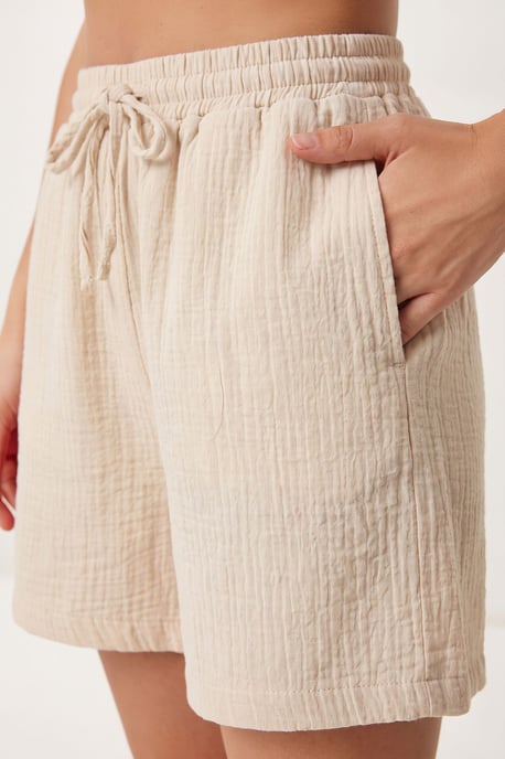Hoge Taille Wijde Been Katoenen Shorts - Image 4