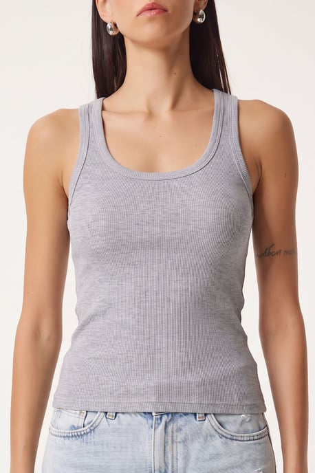 Fitted U-hals Gebreide 2-Pack Tanktop - Image 6