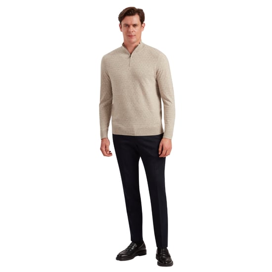 Ted Baker Kurnle T-steek Gebreide Camelkleurige Trui Met Halve Rits - Image 3