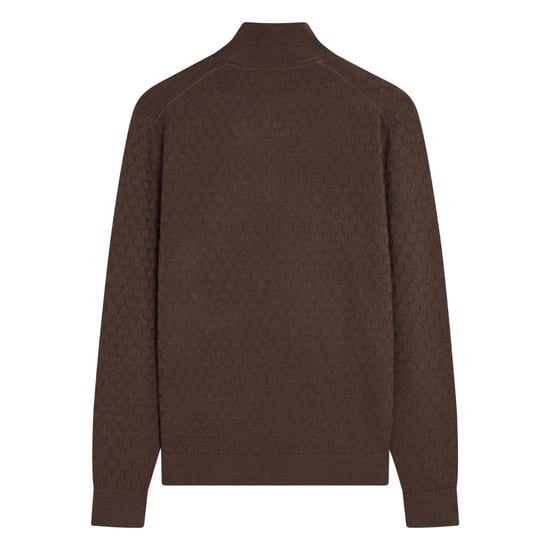Ted Baker Kurnle T-steek Gebreide Trui Met Halve Rits, Bruin - Image 2