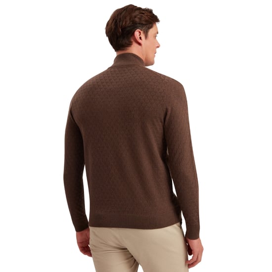 Ted Baker Kurnle T-steek Gebreide Trui Met Halve Rits, Bruin - Image 6