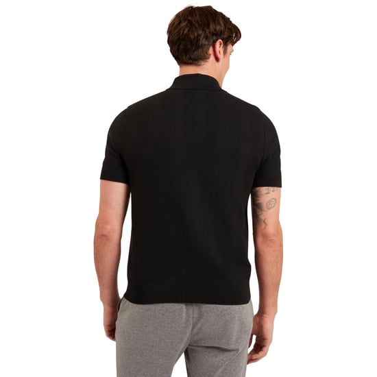 Ted Baker Fourd Poloshirt Met Visgraatsteek En Ritssluiting, Zwart - Image 2