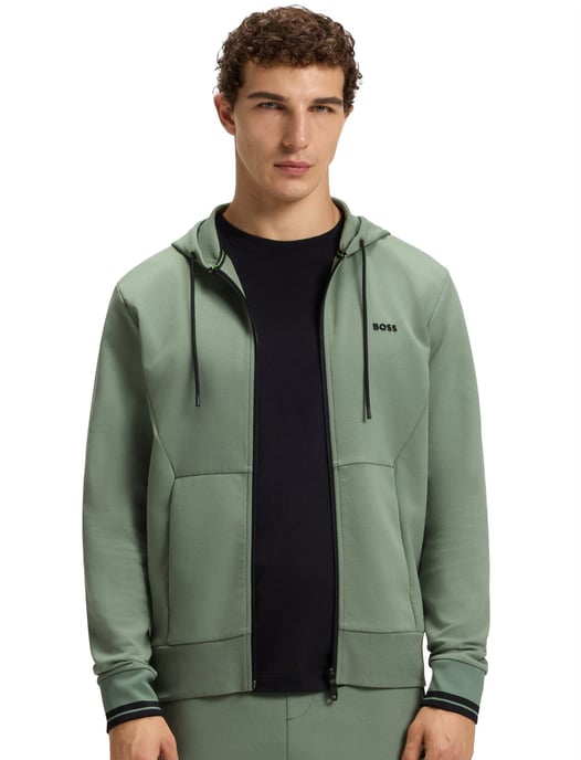 Boss Green vest groen effen sweatvest regular fit - Image 1