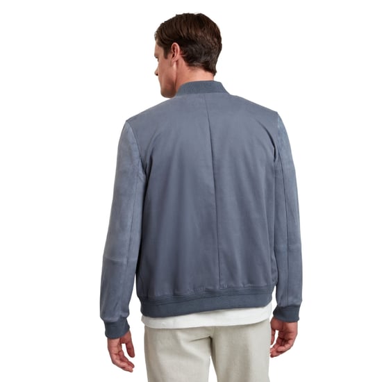 Ted Baker Liams Bomberjack Van Katoenen Twill En Suède In Blauw - Image 2