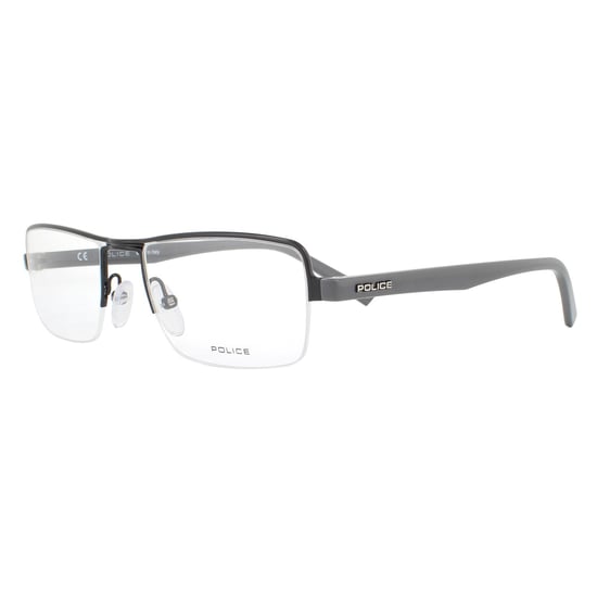 Police Half Rimless Glanzend Zwarte Heren Brilmonturen - Image 2