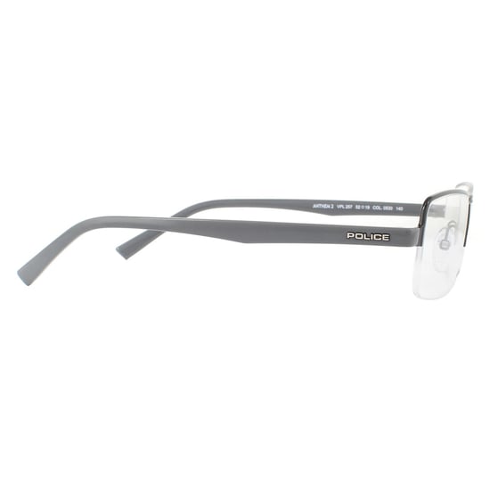 Police Half Rimless Glanzend Zwarte Heren Brilmonturen - Image 4
