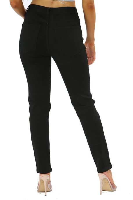 Dames Skinny Fit Stretch Hoge Taille Denim Jeans Zwart - Image 3