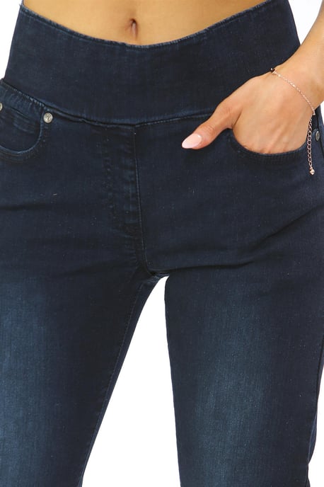 Dames Jeans met Elastische Taille en Buikcontrole in Donkerblauw - Image 5