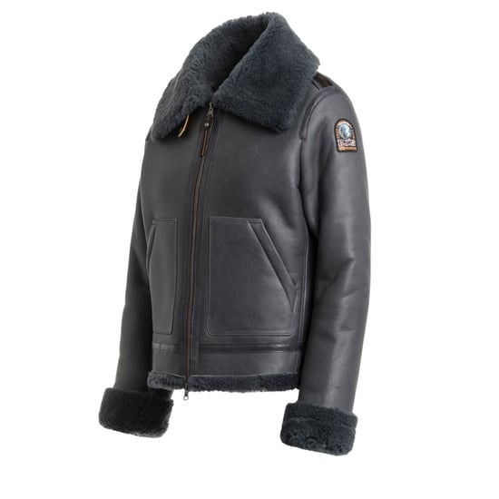 Parajumpers Gialean Special Phantom Donkergrijze Leren Jas - Image 3