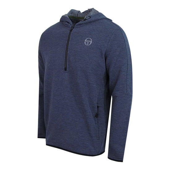 Sergio Tacchini Lange Mouw Halflange Zip Up Capuchon Grijs Heren Idra Sweaters 37678 961 - Image 3