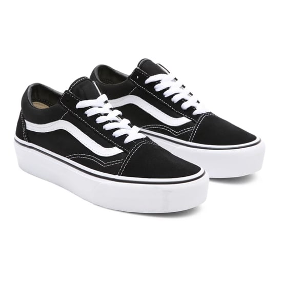 Shop Voor Vans Old Skool Platform Zwart/Wit Dames Trainers - Image 3