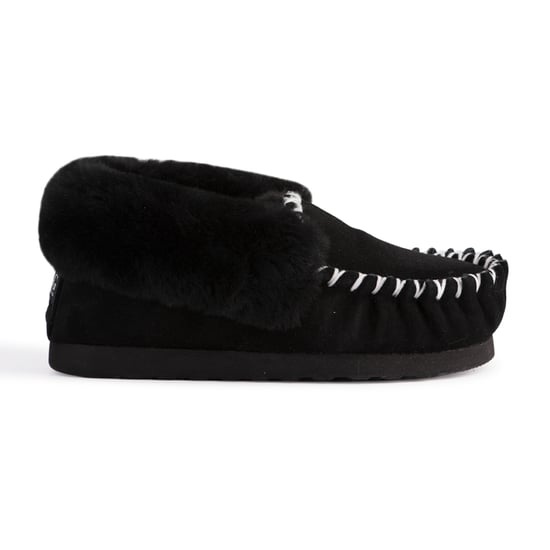 Aus Wooli "Waterloo" Australia Hand Stitched Womens Sheepskin Moccasin, Zwart - Image 2