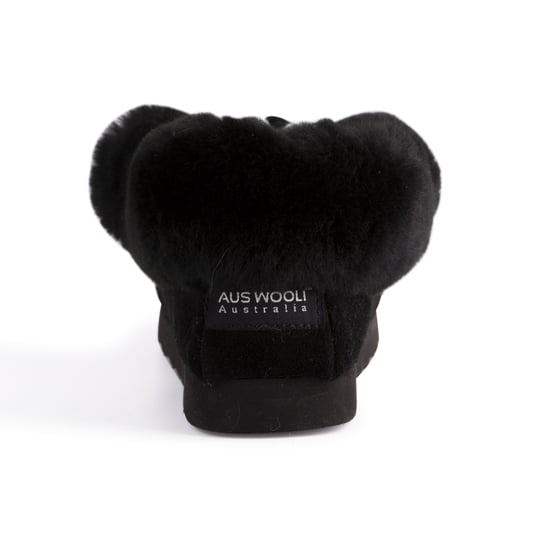 Aus Wooli "Waterloo" Australia Hand Stitched Womens Sheepskin Moccasin, Zwart - Image 3
