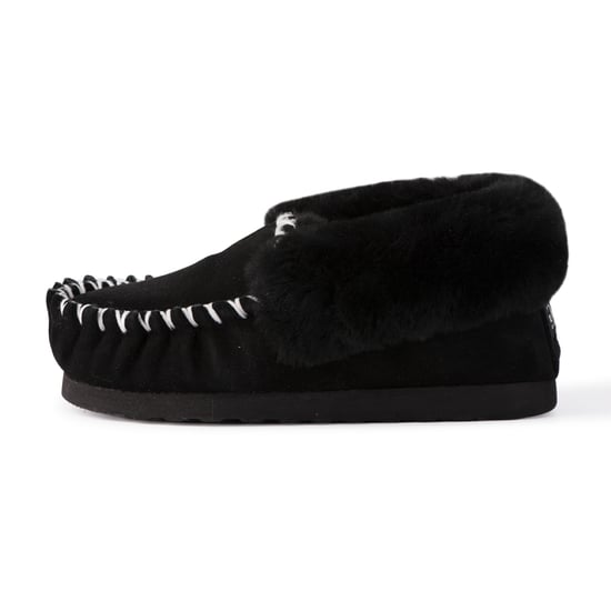 Aus Wooli "Waterloo" Australia Hand Stitched Womens Sheepskin Moccasin, Zwart - Image 4