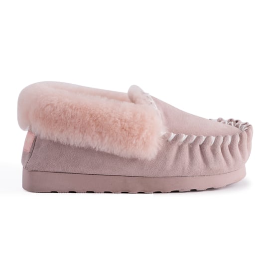 Aus Wooli "Waterloo" Australia Hand Stitched Women's Sheepskin Moccasin, Lichtroze - Image 2
