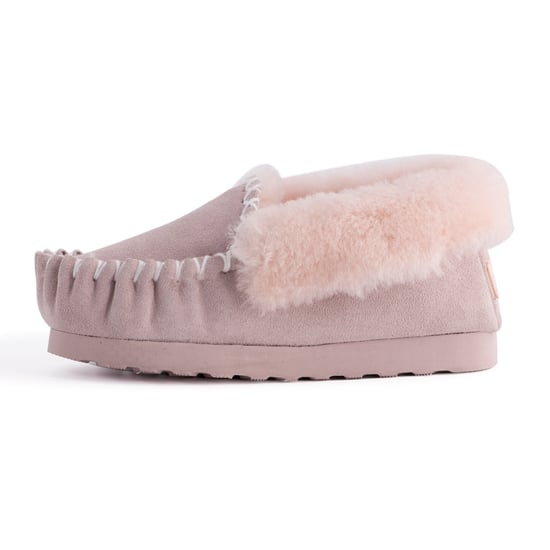 Aus Wooli "Waterloo" Australia Hand Stitched Women's Sheepskin Moccasin, Lichtroze - Image 4