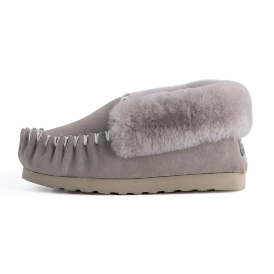 Aus Wooli "Waterloo" Australia Hand Stitched Women's Sheepskin Moccasin, Licht Grijs - Image 4