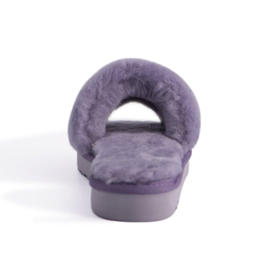 Aus Wooli Australia Womens Schapenvacht Fluff Slippers Paars - Image 3