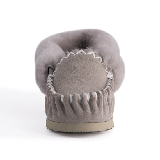 Aus Wooli "Waterloo" Australia Hand Stitched Women's Sheepskin Moccasin, Licht Grijs - Image 5