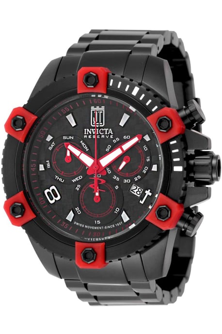 Invicta Jason Taylor 51293 Herenhorloge - Quartz Uurwerk - Roestvrij Staal met Zwarte Wijzerplaat - 50 mm - Image 1