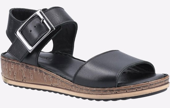 Hush puppies ellie dames leren wedge sandalen zwart - Image 2