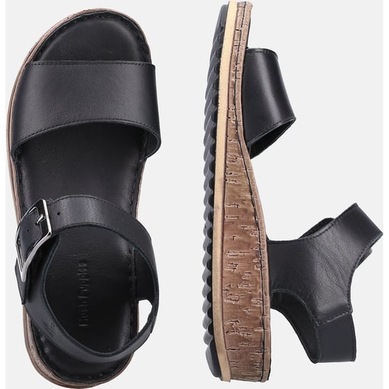 Hush puppies ellie dames leren wedge sandalen zwart - Image 6