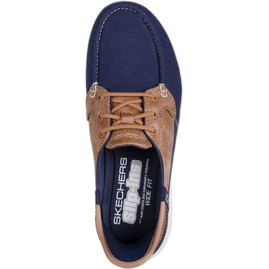 Skechers Palmilla Textiel Dames Marineblauwe Zeilschoenen - Image 3