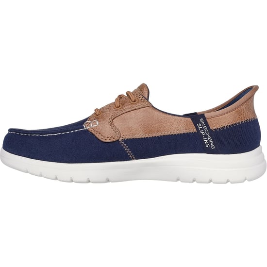 Skechers Palmilla Textiel Dames Marineblauwe Zeilschoenen - Image 4