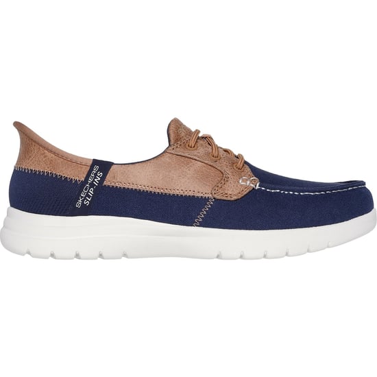 Skechers Palmilla Textiel Dames Marineblauwe Zeilschoenen - Image 5