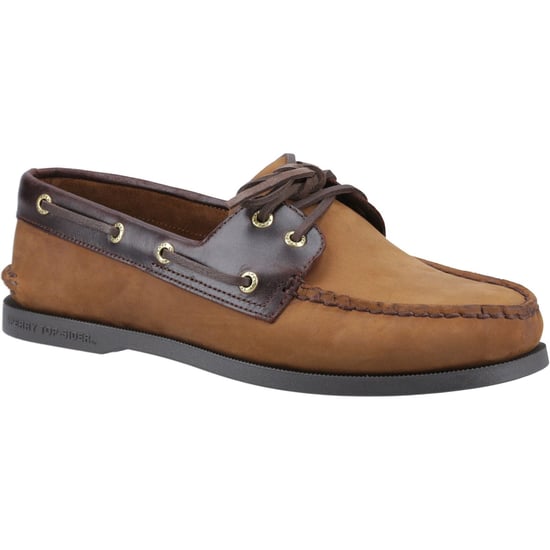 Sperry Authentic 2 Eye Leer Heren Bruine Combi Bootschoenen - Image 1