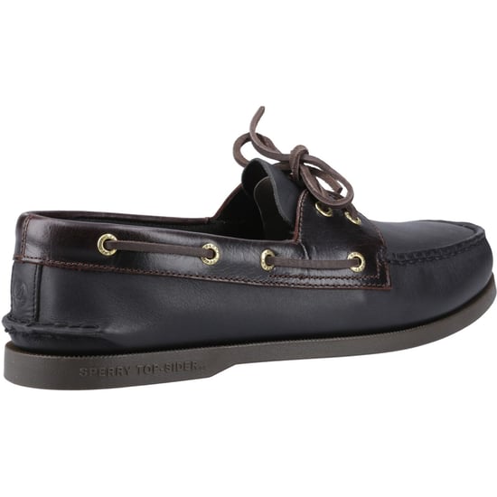 Sperry Authentic 2 Eye Leder Mannelijke Amaretto/Zwarte Bootsschoenen - Image 2
