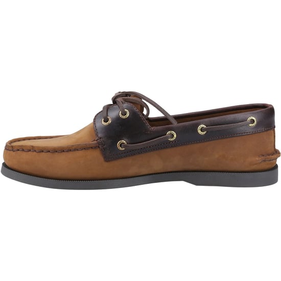Sperry Authentic 2 Eye Leer Heren Bruine Combi Bootschoenen - Image 4