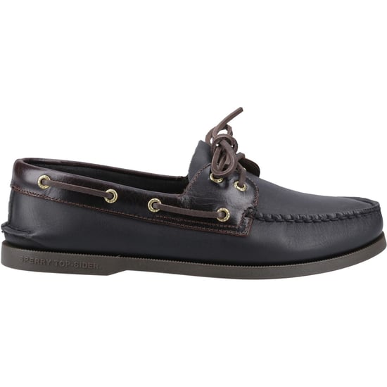 Sperry Authentic 2 Eye Leder Mannelijke Amaretto/Zwarte Bootsschoenen - Image 5