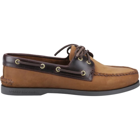 Sperry Authentic 2 Eye Leer Heren Bruine Combi Bootschoenen - Image 5