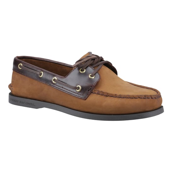 Sperry Authentic 2 Eye Leer Heren Bruine Combi Bootschoenen - Image 6