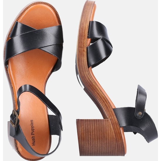 Hush Puppies Georgia Lederen Zwarte Sandalen voor Dames - Image 6