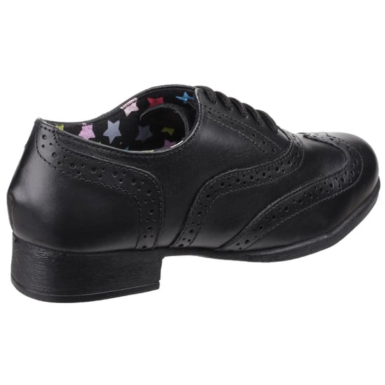 Hush Puppies Kada Junior Leren Meisjes Zwarte Brogues - Image 2