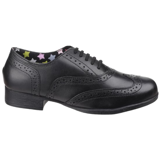 Hush Puppies Kada Senior Leren Meisjes Zwarte Brogues - Image 4