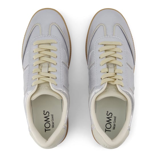 TOMS Collins Leren Dames Zilveren Sneakers - Image 4