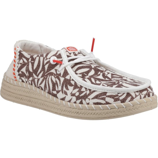 HEYDUDE Wendy Espadrille Retro Palm Katoenmix Dames Downtown Bruin/Egret Espadrilles - Image 1