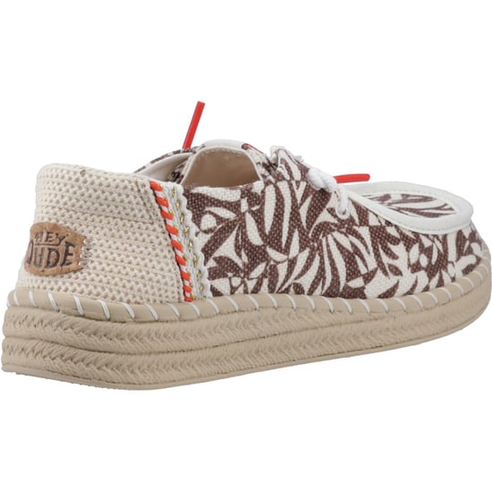HEYDUDE Wendy Espadrille Retro Palm Katoenmix Dames Downtown Bruin/Egret Espadrilles - Image 2