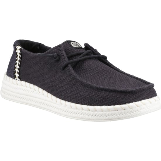 HEYDUDE Wendy Espadrille Geweven Katoenmix Dames Zwarte Espadrilles - Image 1