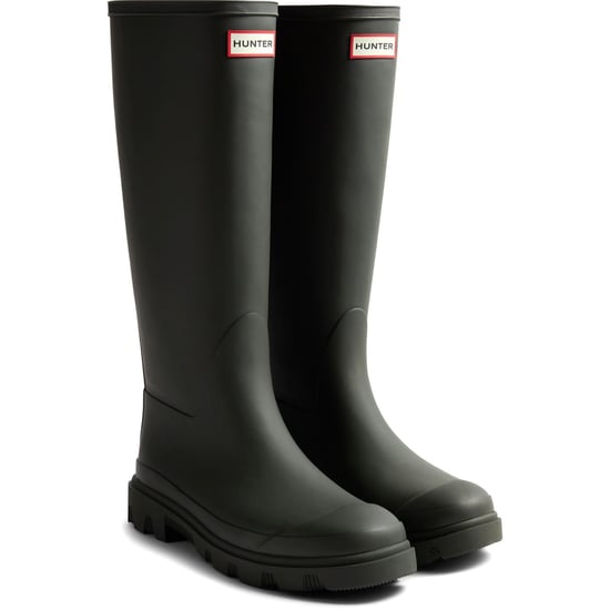 Hunter Downpour Hoge Laars Rubber Dames Donkergroene Wellington Boots - Image 1