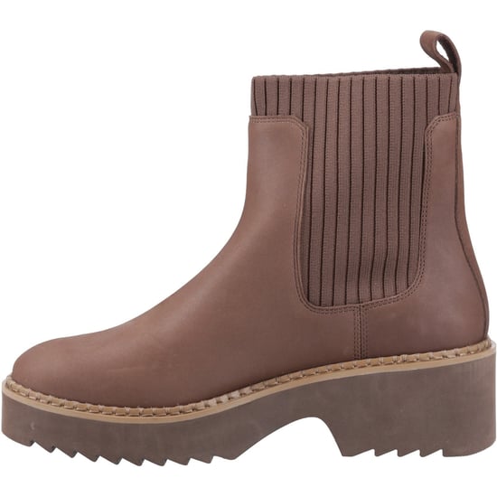 TOMS Millie Leren Dames Enkellaarsjes in Eiken Bruin met Hak - Image 4