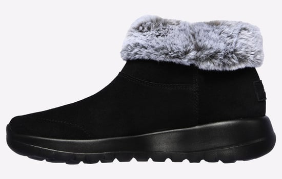 Skechers On The Go Joy Savvy Wide Suède/Nepbont Dames Zwarte/Grijze Laarzen - Image 5