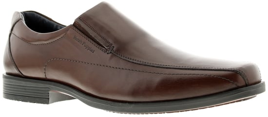 Hush puppies brody slip op leer heren smart shoes bruin - Image 1