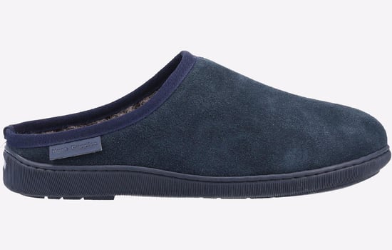 Hush Puppies Ashton Suède Heren Pantoffels In Marineblauw - Image 1